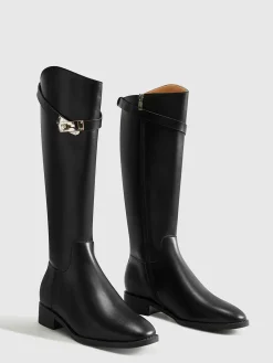 New Belted Knee-High Knight Boots Shoes|Accessories
