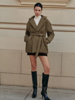 New Belted Lapel Cozy Winter Coat Outerwear|Coats