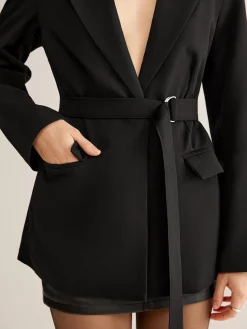 Clearance Belted Pockets Blazer Outerwear|Blazers