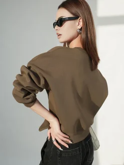 Sale Belted Short Sweatshirt Sweatshirts & Hoodies|Tops