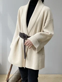 Online Belted Soft Women Faux Fur Coat Outerwear|Coats