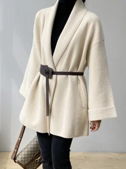Online Belted Soft Women Faux Fur Coat Outerwear|Coats