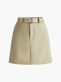 Outlet Belted Suede Mini Skirt Skirts|Bottoms