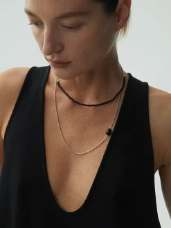 New Black Onyx Beaded Necklace Necklaces|Accessories