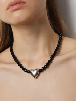 Discount Onyx Heart Necklace Necklaces|Accessories
