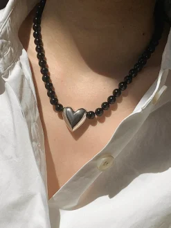 Discount Onyx Heart Necklace Necklaces|Accessories