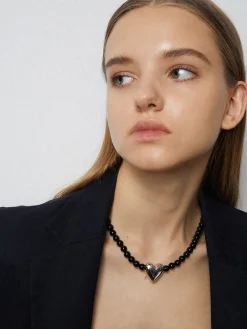Discount Onyx Heart Necklace Necklaces|Accessories