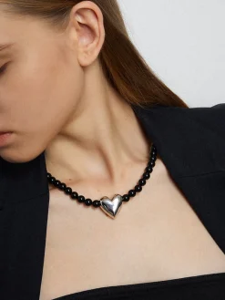 Discount Onyx Heart Necklace Necklaces|Accessories