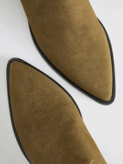 New Block Heel Western Zip Ankle Boots Shoes|Accessories