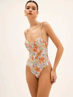 New Blooming Floral One Piece Swimsuit Swimwear|Tops