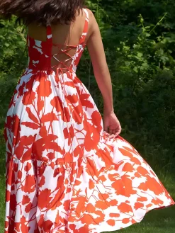 Outlet Blooming In Summer Floral Print Cami Long Dress Casual Dresses|Floral Dresses
