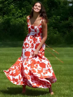 Outlet Blooming In Summer Floral Print Cami Long Dress Casual Dresses|Floral Dresses