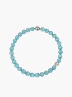 Discount Blue Cat Eye Stone Beaded Necklace Necklaces|Accessories