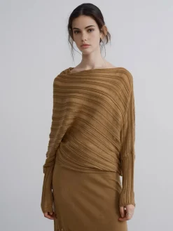 New Boheme Asymmetrical Neck Loose Sweater Sweater Tops|Sweaters & Cardigans