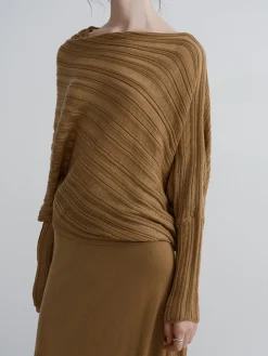 New Boheme Asymmetrical Neck Loose Sweater Sweater Tops|Sweaters & Cardigans