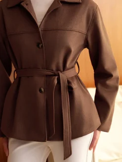 Best Boheme Belted Suede Polo Jacket Outerwear|Jackets