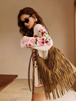Boheme Buckle-Design Tassel Shoulder Bag Bags|Accessories
