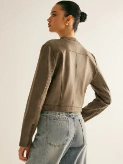 Clearance Boheme Button-Collar Zipper Jacket Outerwear|Jackets