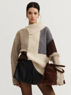 Clearance Boheme Color Block Knit Top Sweater Tops|Sweaters & Cardigans