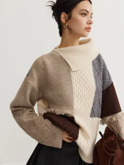Clearance Boheme Color Block Knit Top Sweater Tops|Sweaters & Cardigans