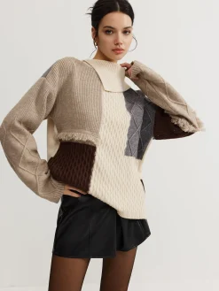 Clearance Boheme Color Block Knit Top Sweater Tops|Sweaters & Cardigans