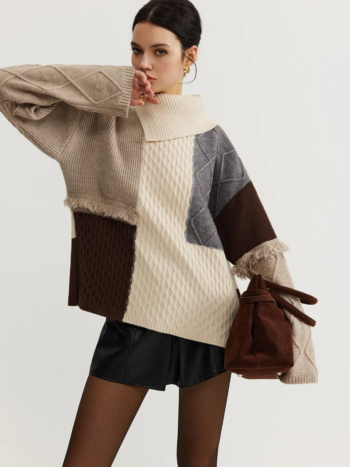 Clearance Boheme Color Block Knit Top Sweater Tops|Sweaters & Cardigans