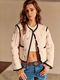 Sale Boheme Contrast Piping Short Jacket Outerwear|Jackets