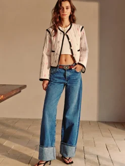 Sale Boheme Contrast Piping Short Jacket Outerwear|Jackets
