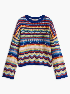 Hot Boheme Crew Neck Draped Sweater Knitwear|Tops