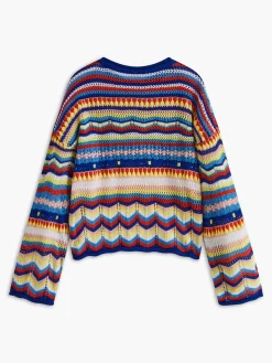 Hot Boheme Crew Neck Draped Sweater Knitwear|Tops