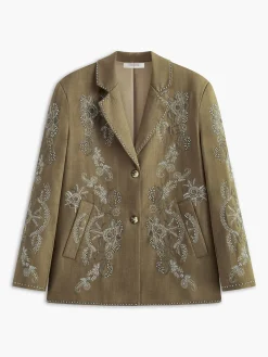 Outlet Boheme Embroidery Button Blazer Outerwear|Blazers