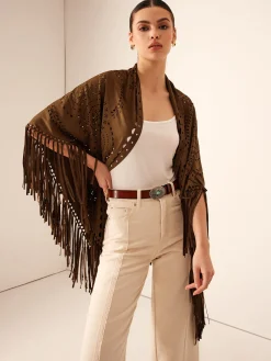 Outlet Boheme Hollow Tassel Shawl Outerwear