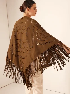 Outlet Boheme Hollow Tassel Shawl Outerwear