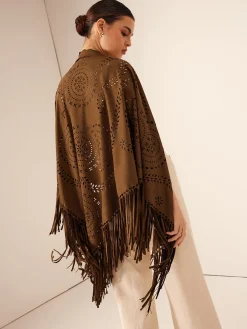 Outlet Boheme Hollow Tassel Shawl Outerwear