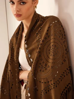 Outlet Boheme Hollow Tassel Shawl Outerwear