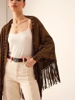 Outlet Boheme Hollow Tassel Shawl Outerwear