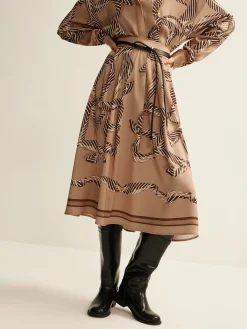 New Boheme Printed Midi Skirt Without Belt Skirts|Matching Sets