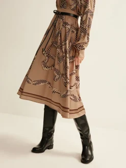 New Boheme Printed Midi Skirt Without Belt Skirts|Matching Sets