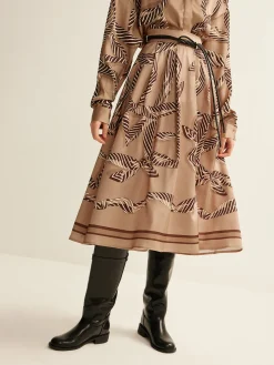 New Boheme Printed Midi Skirt Without Belt Skirts|Matching Sets