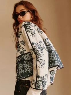 Online Boheme Printed Piping Cozy Jacket Outerwear|Jackets