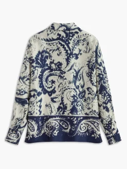 New Boheme Printed Satin Breasted Polo Shirt Matching Sets|Tops