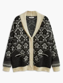 Hot Boheme Printed V-Neck Cardigan Cardigans|Sweaters & Cardigans