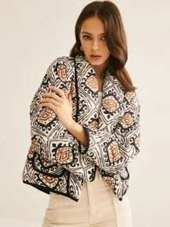 Hot Boheme Printed Winter Coat Outerwear|Coats
