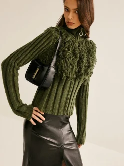 Discount Boheme Raw Hem Zipper Knit Top Knitwear|Tops