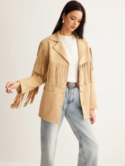 Clearance Boheme Tassel Suede Blazer Outerwear|Blazers