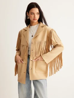 Clearance Boheme Tassel Suede Blazer Outerwear|Blazers
