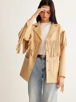 Clearance Boheme Tassel Suede Blazer Outerwear|Blazers