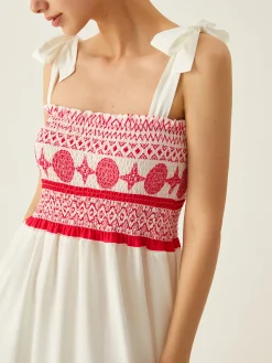 Online Bohemian Print Elastic Long Dress Casual Dresses|Vacation Dresses