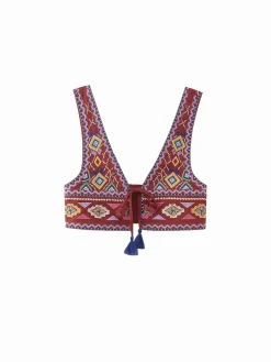 Best Boho Embroidery Knotted Cami Top Tank Tops & Camis|Tops