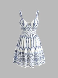 Boho Printed Flowy Tank Short Dress Vacation Dresses|Summer Dresses